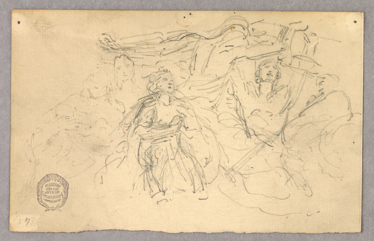 Szkic grupy figuralnej do Wniebowstąpienia autorstwa Francis Augustus Lathrop
