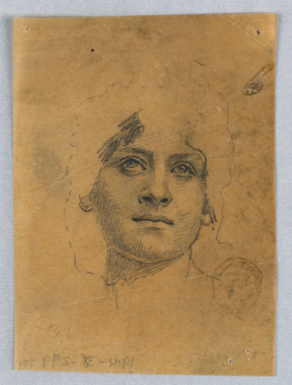 Szkic twarzy kobiety autorstwa Francis Augustus Lathrop