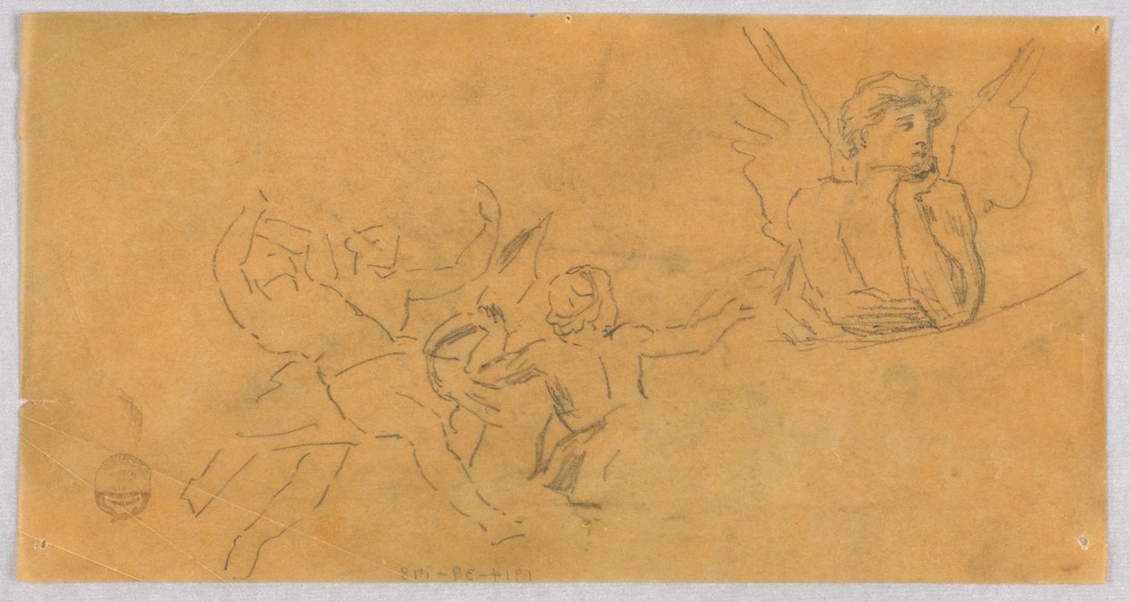 Szkic anioła i Putti autorstwa Francis Augustus Lathrop