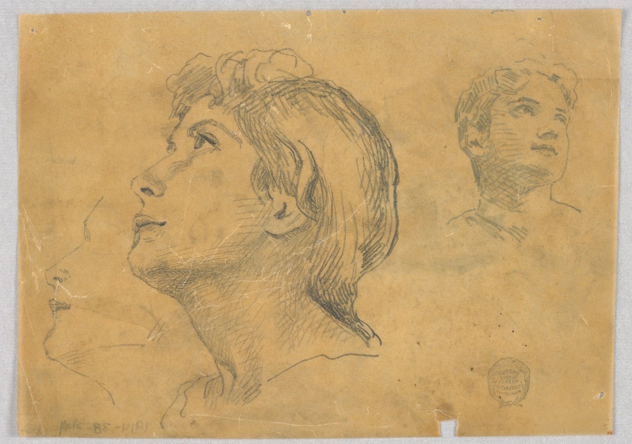 Szkice dwóch głów autorstwa Francis Augustus Lathrop