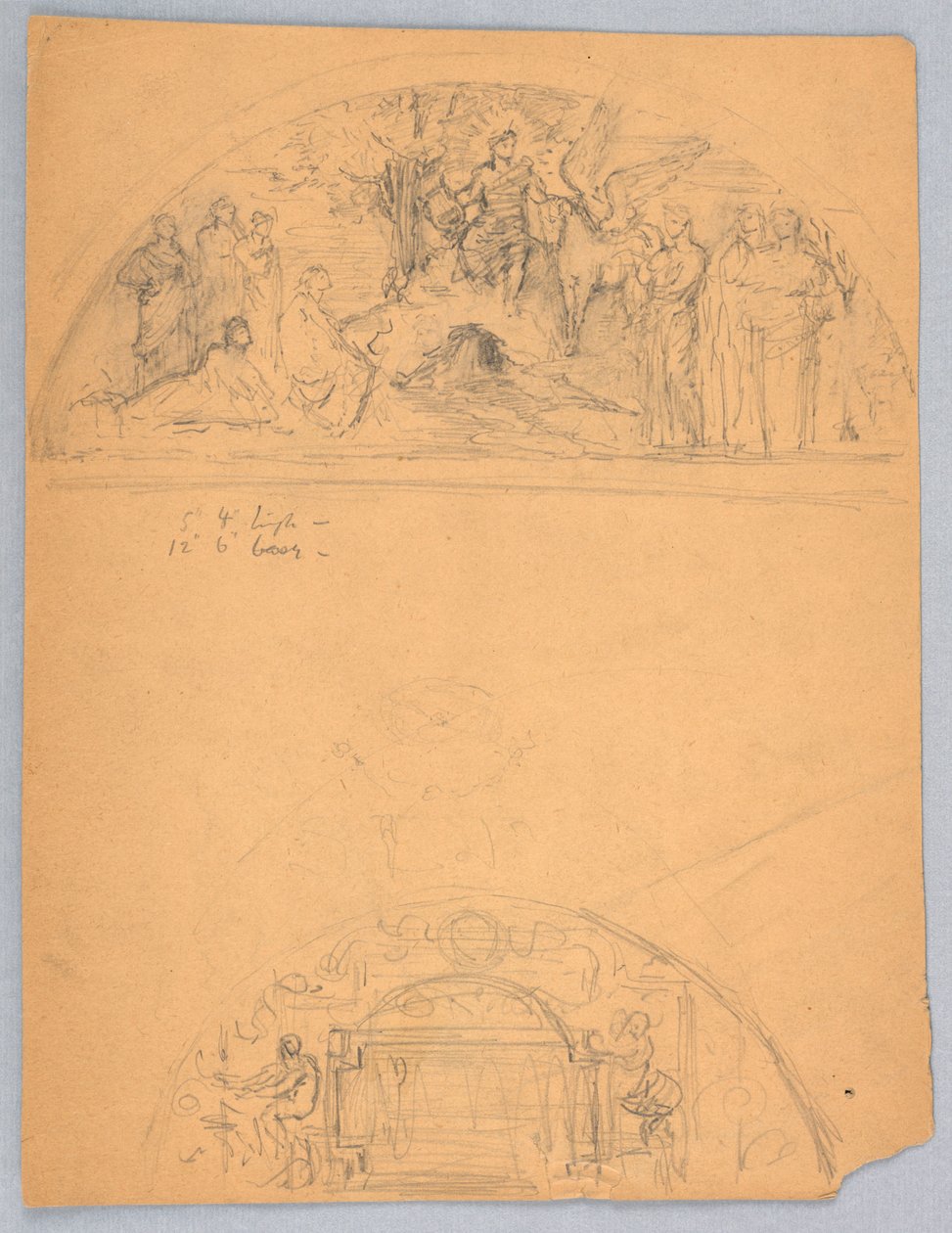 Szkice dwóch lunet autorstwa Francis Augustus Lathrop