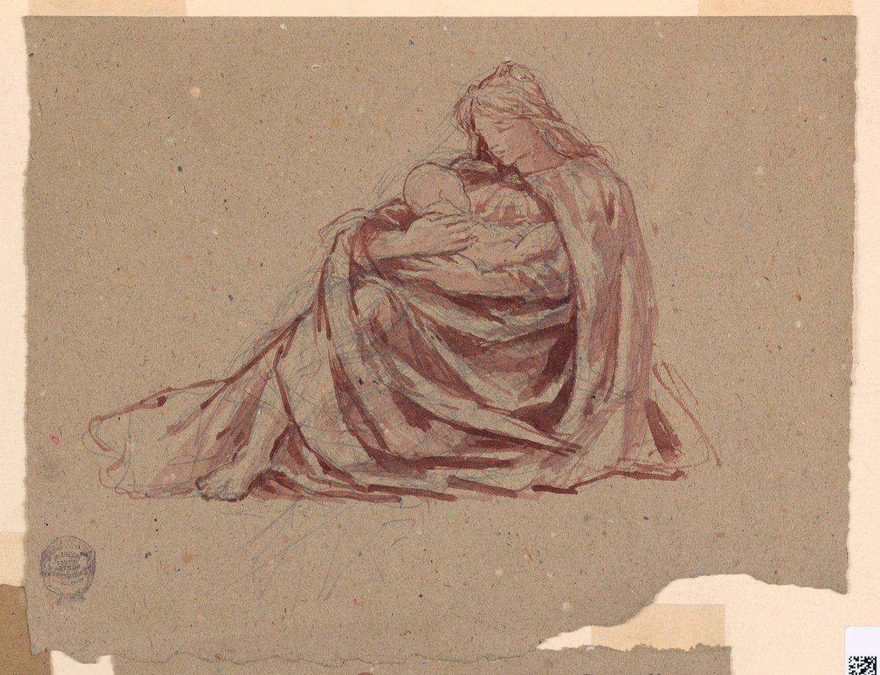 Studium dla „Charity”, Kościół św. Bartłomieja w Nowym Jorku, NY autorstwa Francis Augustus Lathrop