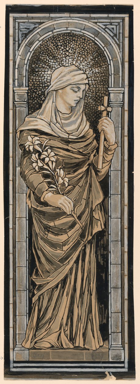 Studium dla okna pamięci Goddarda w kościele św. Jana w Providence, Rhode Island autorstwa Francis Augustus Lathrop