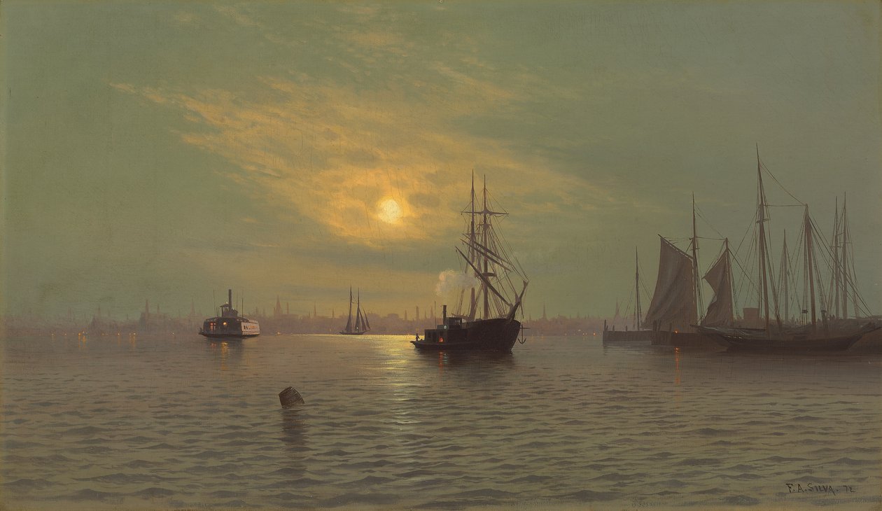 Hoboken o północy, 1872 autorstwa Francis Augustus Silva