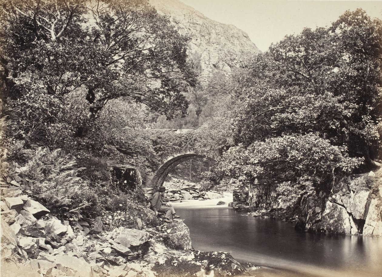 Beddgelert, Pont Aberglaslyn, widok spod mostu, nr 2. (517) autorstwa Francis Bedford