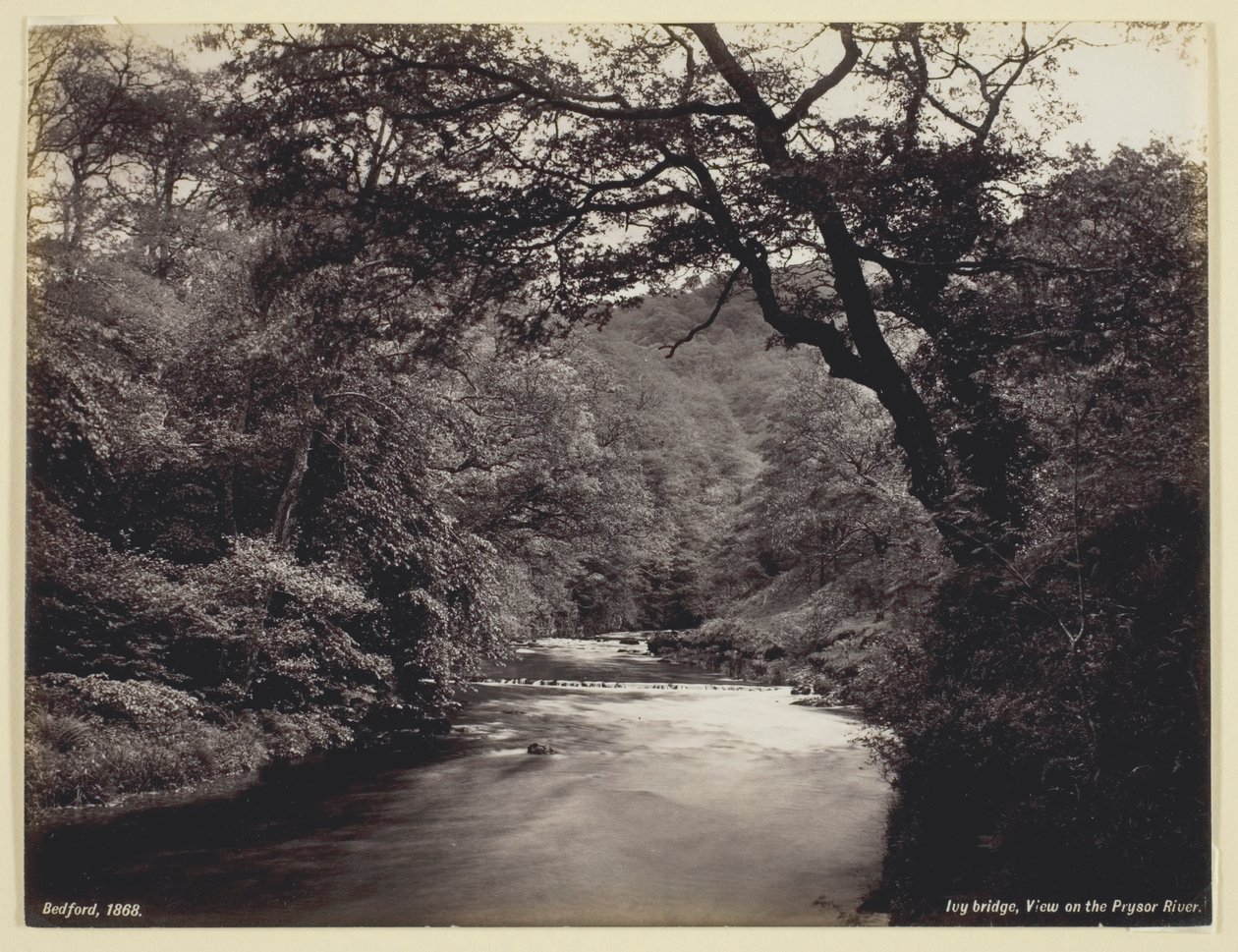 Ivy Bridge, widok na rzekę Prysor autorstwa Francis Bedford
