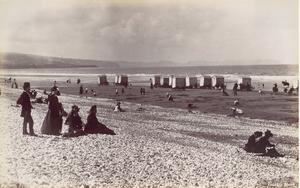 Plaża Pensarn, lata 70. XIX wieku. autorstwa Francis Bedford