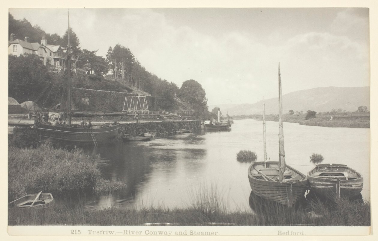 Trefriw-River Conway i parowiec autorstwa Francis Bedford