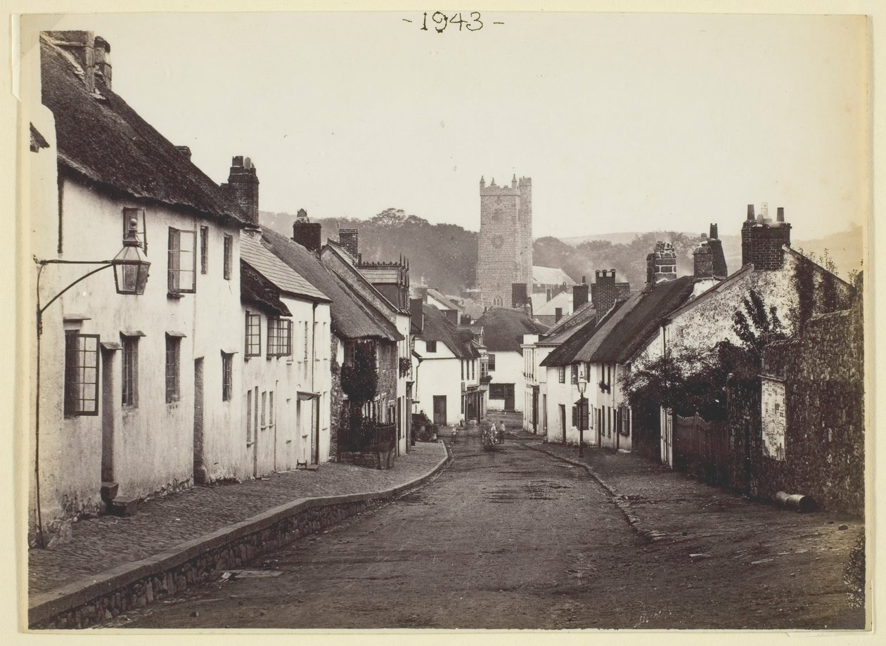 Bez tytułu [domki kryte strzechą i kościół], 186094. autorstwa Francis Bedford