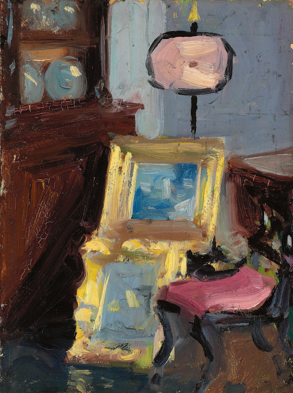 Wnętrze z krzesłem autorstwa Francis Campbell Boileau Cadell