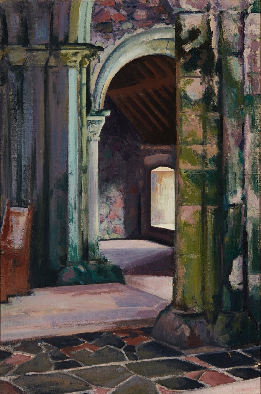 Opactwo Iona, Wnętrze (olej na płótnie) autorstwa Francis Campbell Boileau Cadell