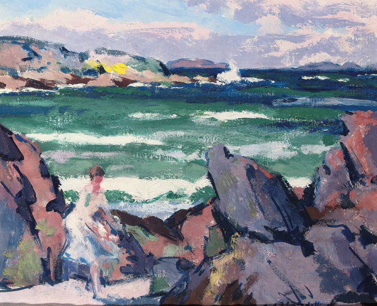 North Wind, Iona (Kąpiący się) (olej na panelu) autorstwa Francis Campbell Boileau Cadell