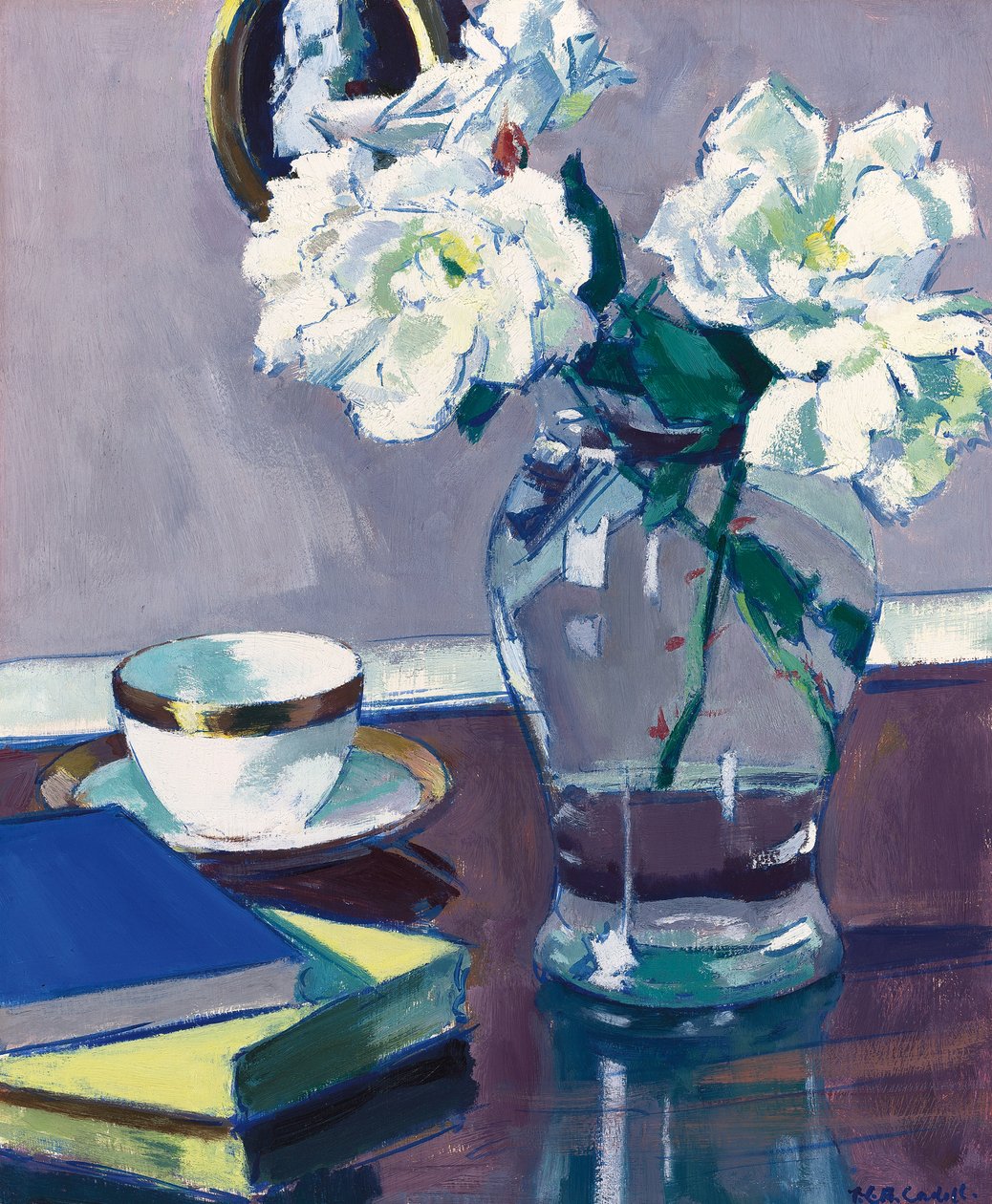 Róże, koniec lat 20. (olej na desce) autorstwa Francis Campbell Boileau Cadell