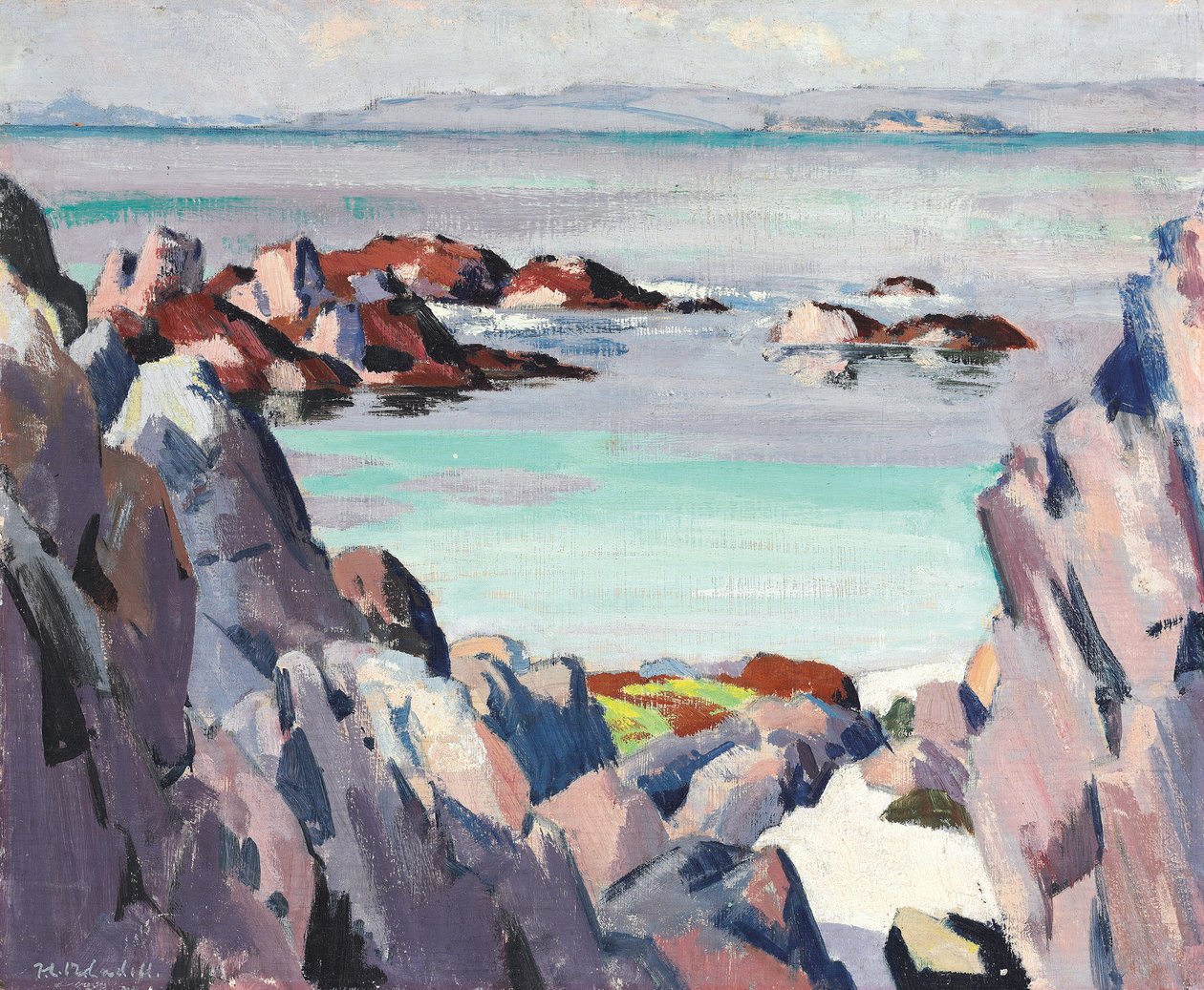 Staffa i Rhum z Iona autorstwa Francis Campbell Boileau Cadell