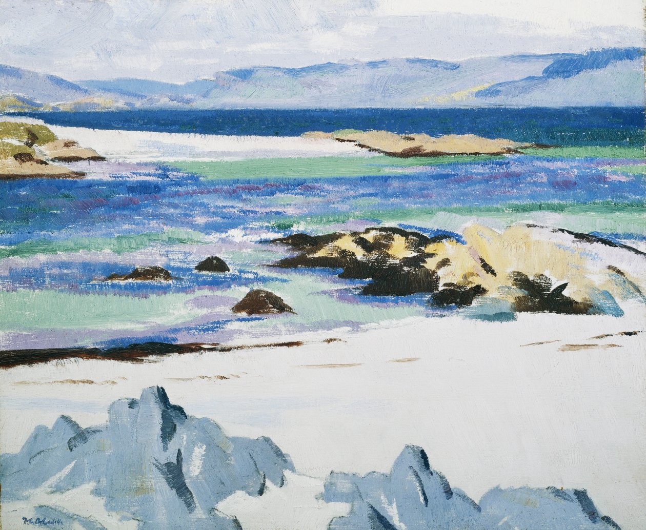 Dźwięk Mull z Iony, c. 1932 (olej na pokładzie) autorstwa Francis Campbell Boileau Cadell