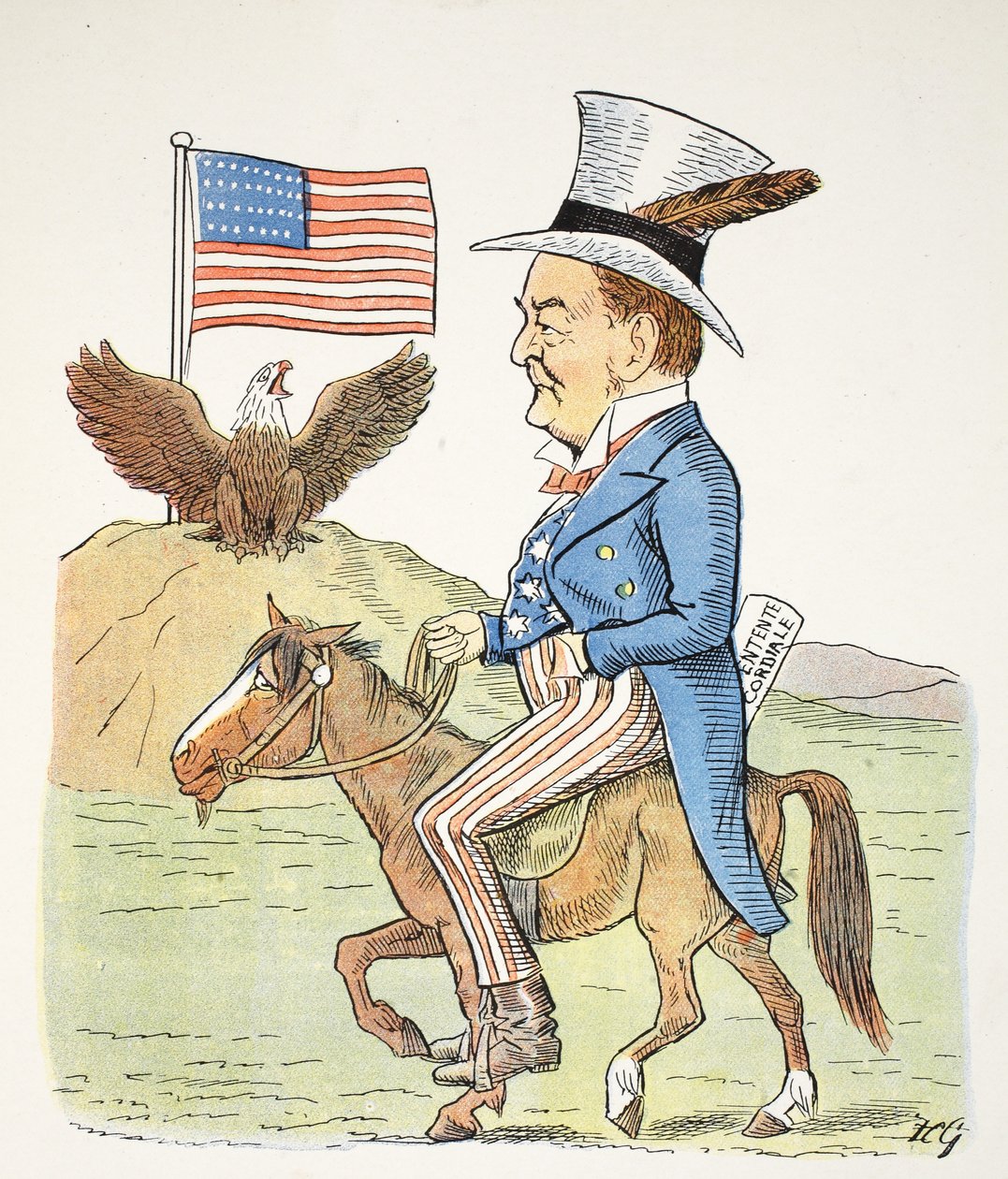 Jego celencja X, ilustracja z alfabetu Struwwelpeter, wiersz Harolda Begbiego (1871-1929) autorstwa Francis Carruthers Gould