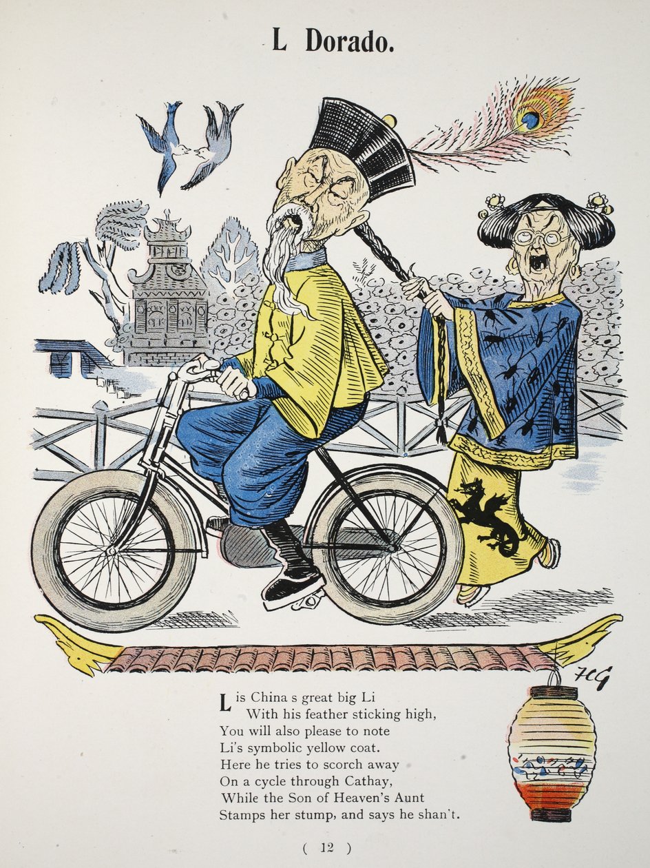 L Dorado, ilustracja z Alfabetu Struwwelpetera, wiersz Harolda Begbiego (1871-1929) autorstwa Francis Carruthers Gould