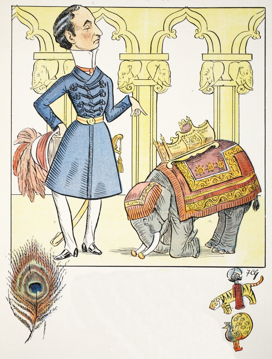 Oda od V, ilustracja z alfabetu Struwwelpeter, wiersz Harolda Begbiego (1871-1929) autorstwa Francis Carruthers Gould