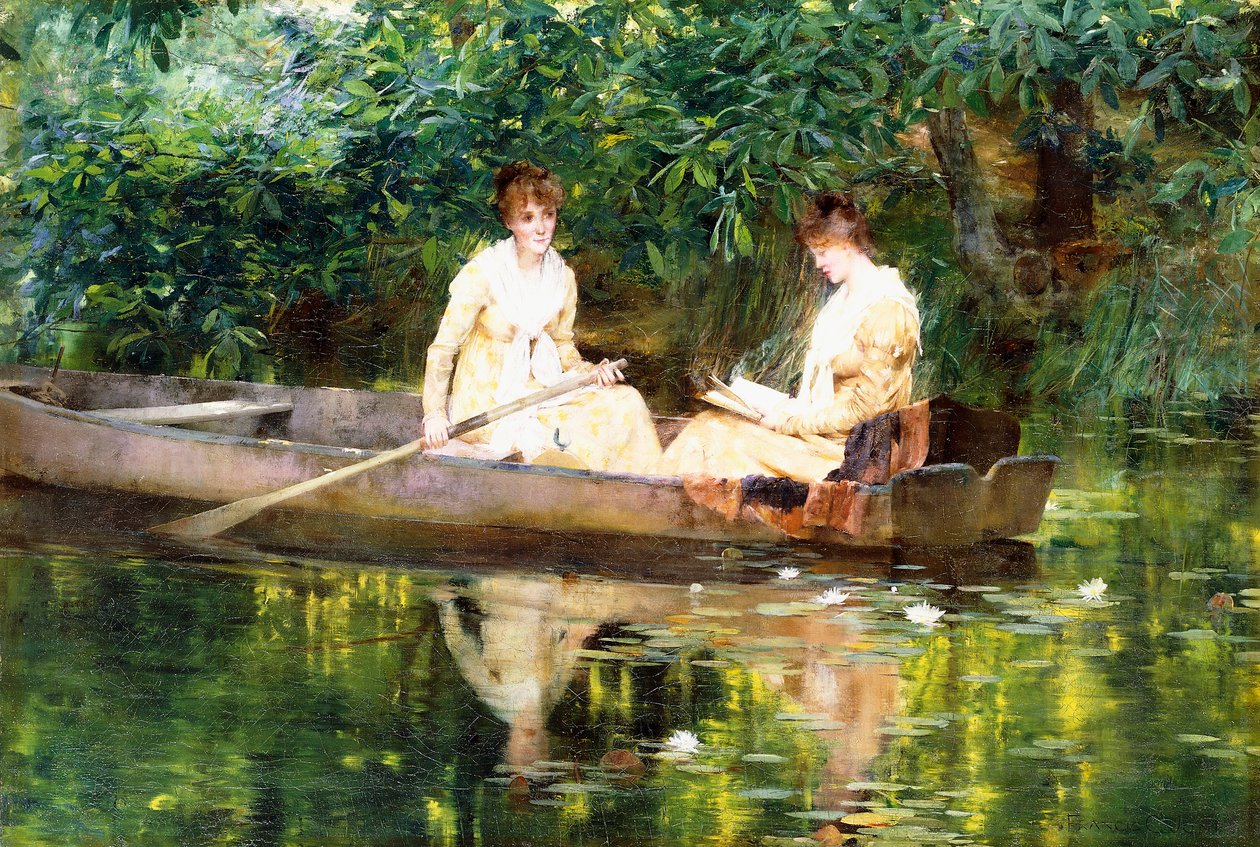 Kobiety w łodzi wiosłowej autorstwa Francis Coates Jones