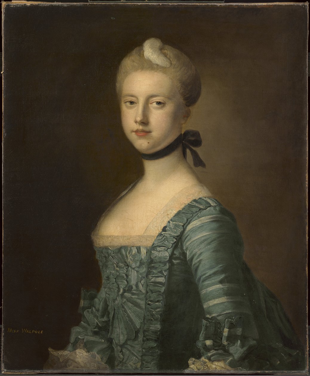 Panna C. Walpole, późniejsza hrabina Dysart (jeden z pary) autorstwa Francis Cotes