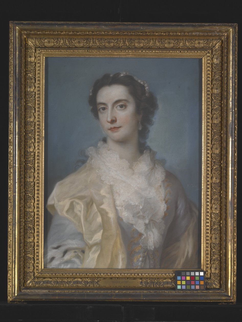 Portret damy, data nieznana (pastel na papierze, oprawiony) autorstwa Francis Cotes