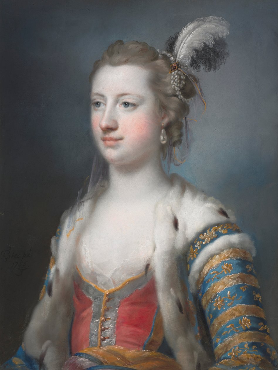 The Right Honorable Lady Mary Radcliffe 1732-1798, żona Francisa Eyre, Esq., 1755. autorstwa Francis Cotes