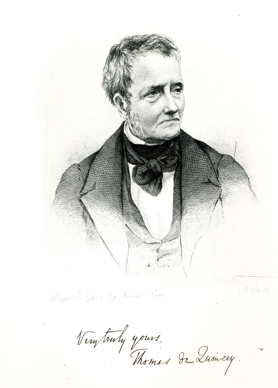 Thomas de Quincey (1785-1859), z dagerotypowej fotografii Howie autorstwa Francis Croll