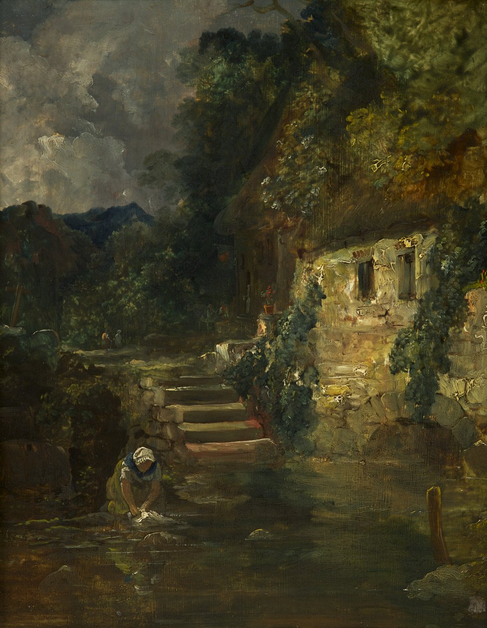 Młyn w pobliżu Tintern, ok. godz. 1824-26 (olej na desce, mahoń) autorstwa Francis Danby