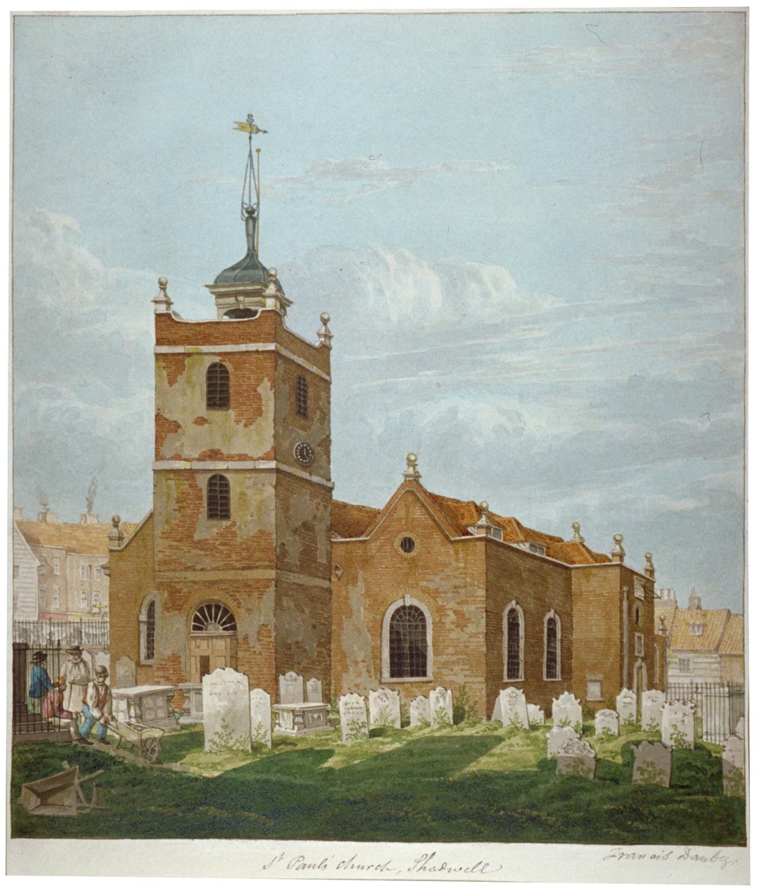 Kościół św. Pawła, Shadwell, Londyn, c1810 autorstwa Francis Danby