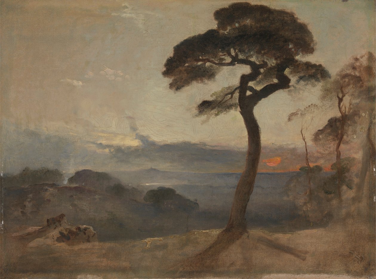Hampstead Heath, zachód słońca autorstwa Francis Danby