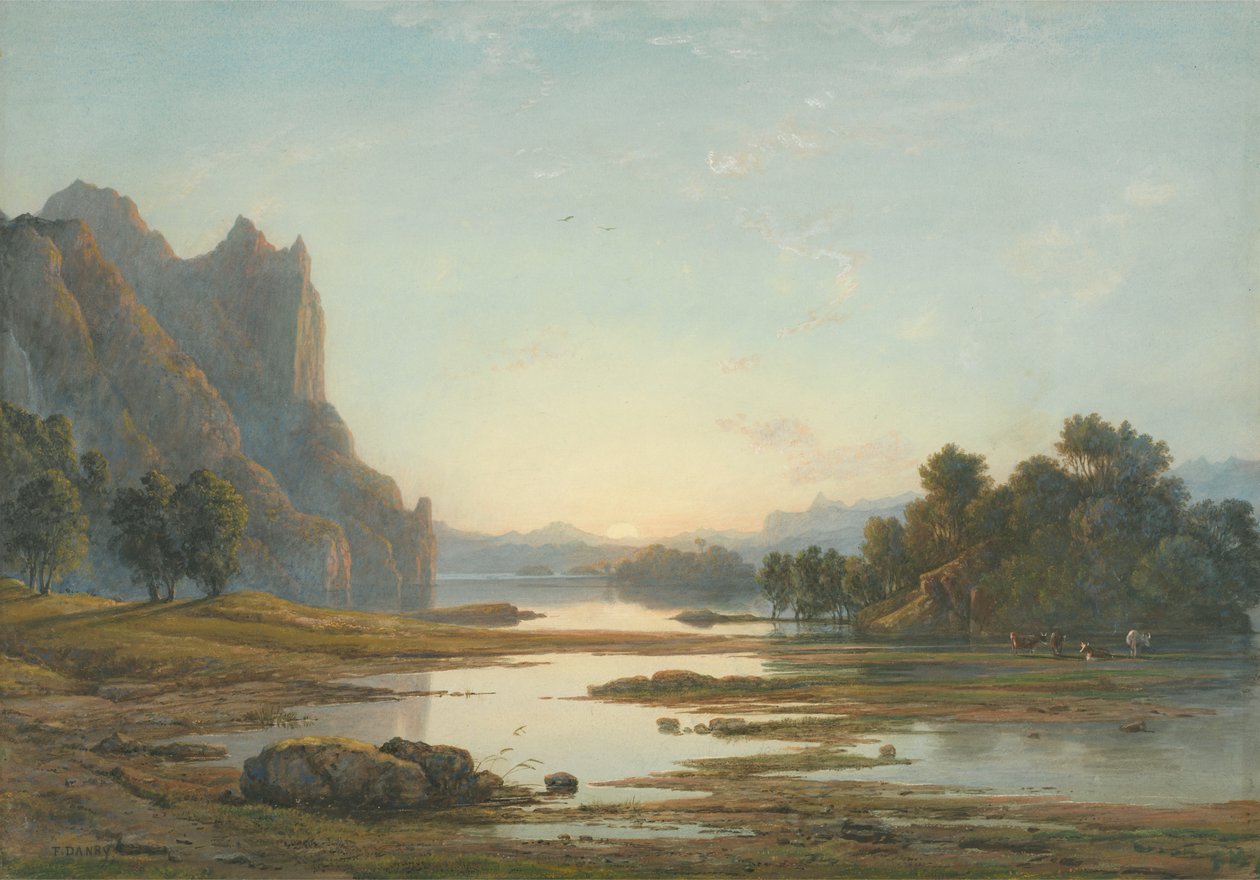 Zachód słońca nad rzeką Krajobraz autorstwa Francis Danby