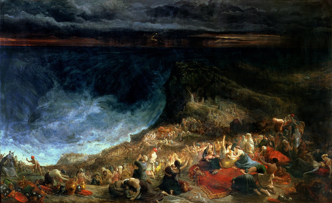 Dostawa Izraela - Faraon i jego zastępy pogrążeni w Morzu Czerwonym, 1825 autorstwa Francis Danby
