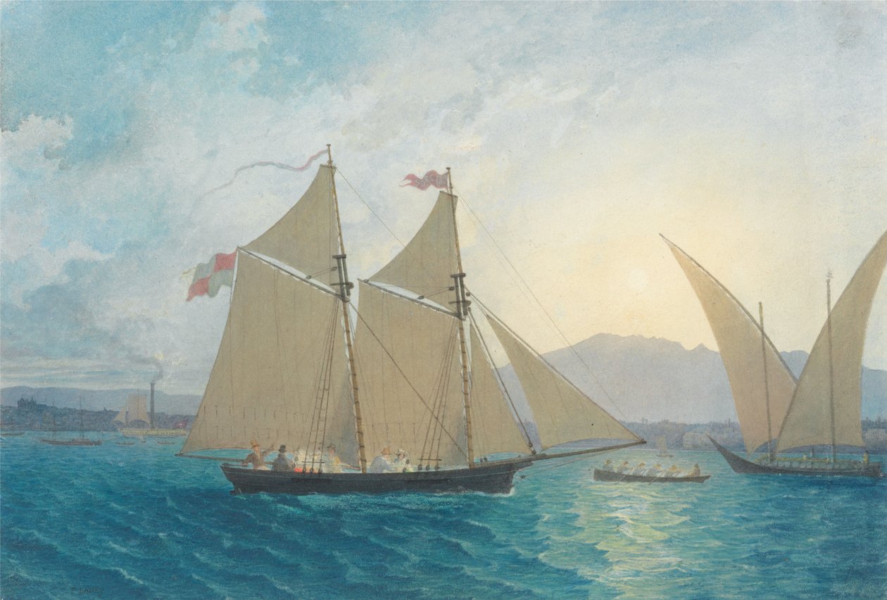 Wodowanie „La Sorcière” na Jeziorze Genewskim autorstwa Francis Danby