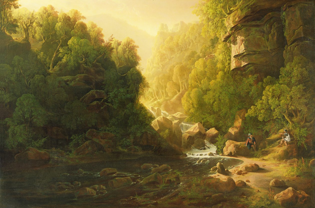 Górski potok, ok. 1820-30 (olej na płótnie) autorstwa Francis Danby