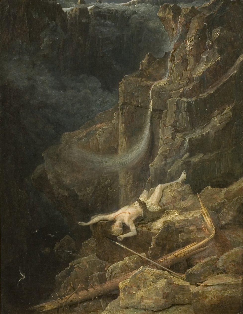 Przepaść, ok. 1827 (olej na panelu) autorstwa Francis Danby