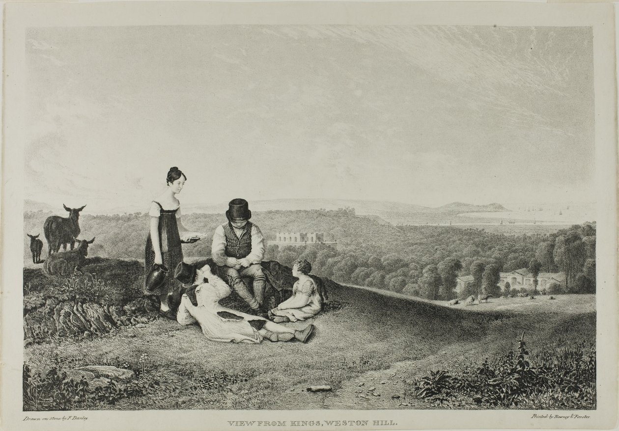 Widok z Kings, Weston Hill, z trzech widoków, ilustrujący scenerię Bristolu i jego okolic autorstwa Francis Danby