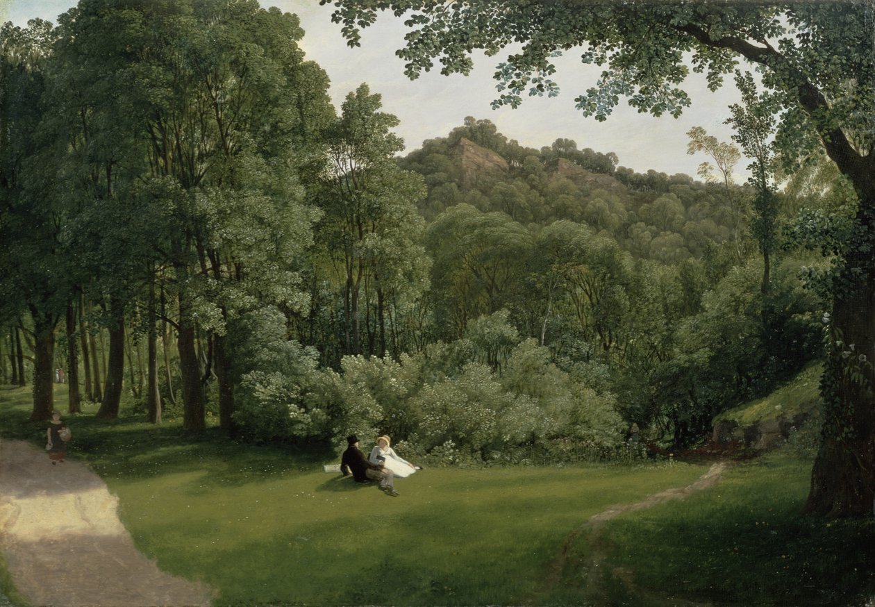 Widok Blaise Castle Woods (olej na panelu) autorstwa Francis Danby