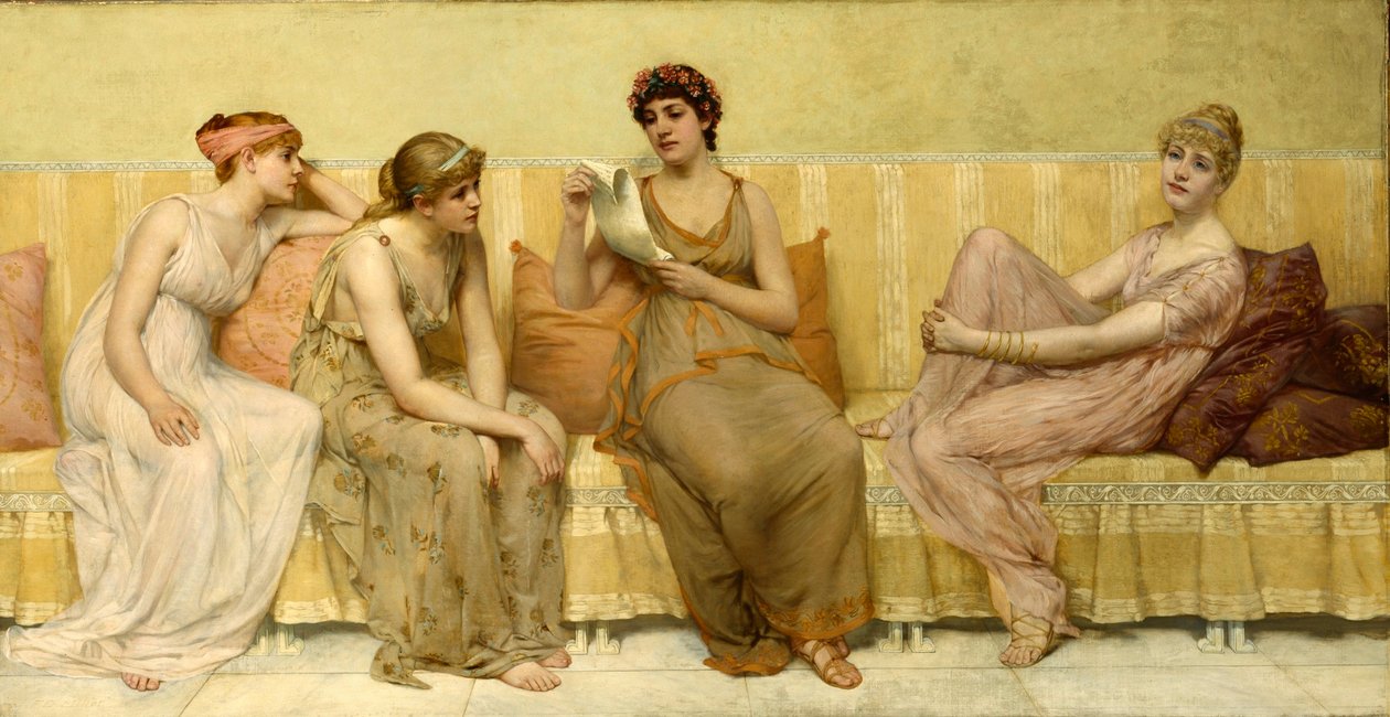 Czytanie historii Oenone autorstwa Francis Davis Millet