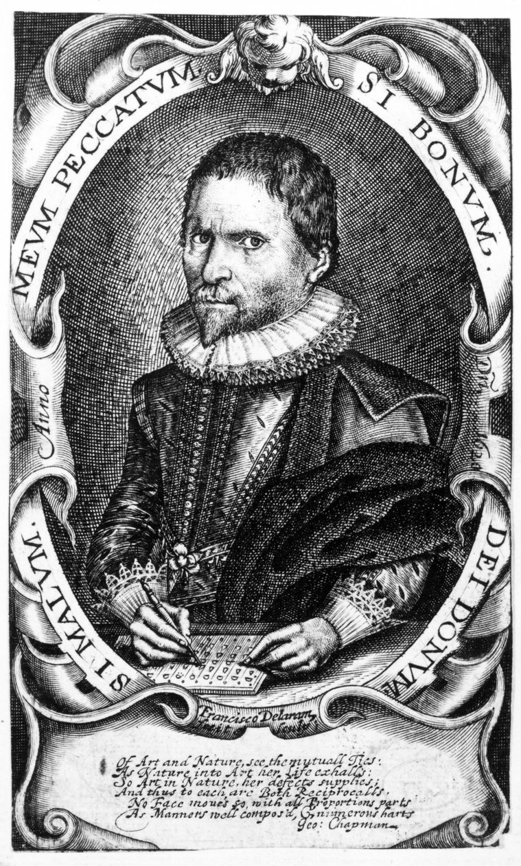 Portret dżentelmena uważanego za Thomasa Harriota, ok. 1620 r. autorstwa Francis Delaram