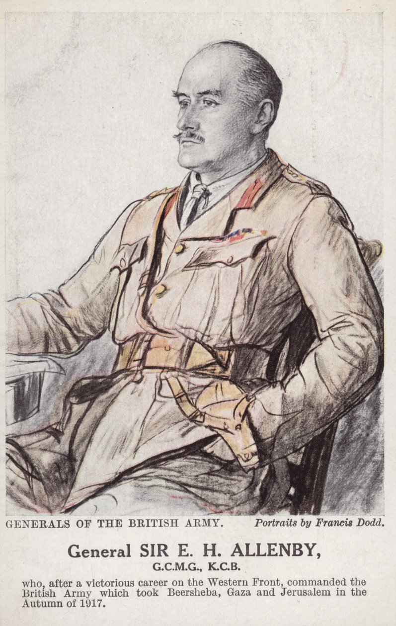 Generał Sir E H H Allenby (kolorowa litografia) autorstwa Francis Dodd