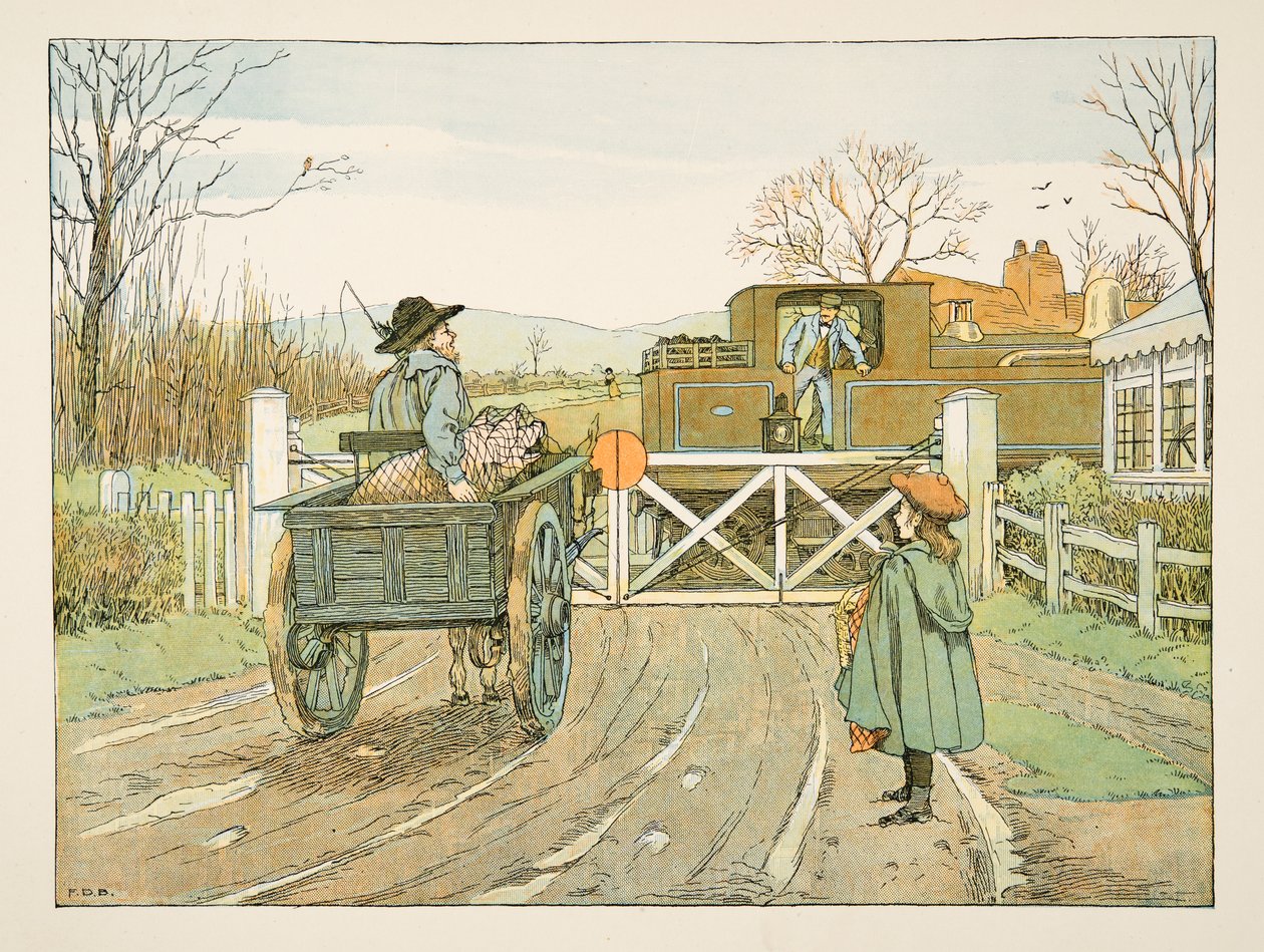 Maszynista, od Four and Twenty Toilers, wyd. 1900 (kolorowa litografia) autorstwa Francis Donkin Bedford