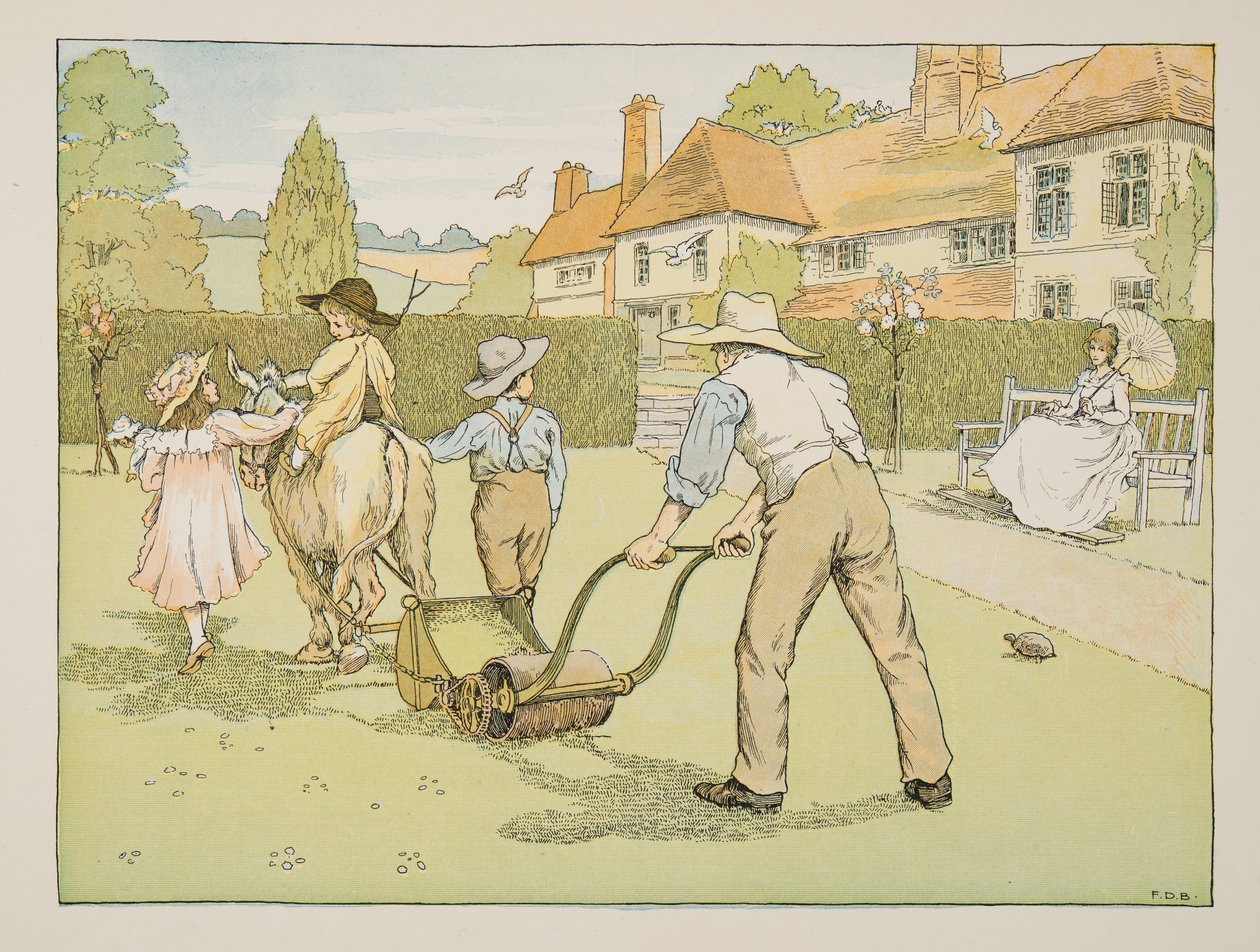 Ogrodnik, z Four and Twenty Toilers, wyd. 1900 (kolorowa litografia) autorstwa Francis Donkin Bedford