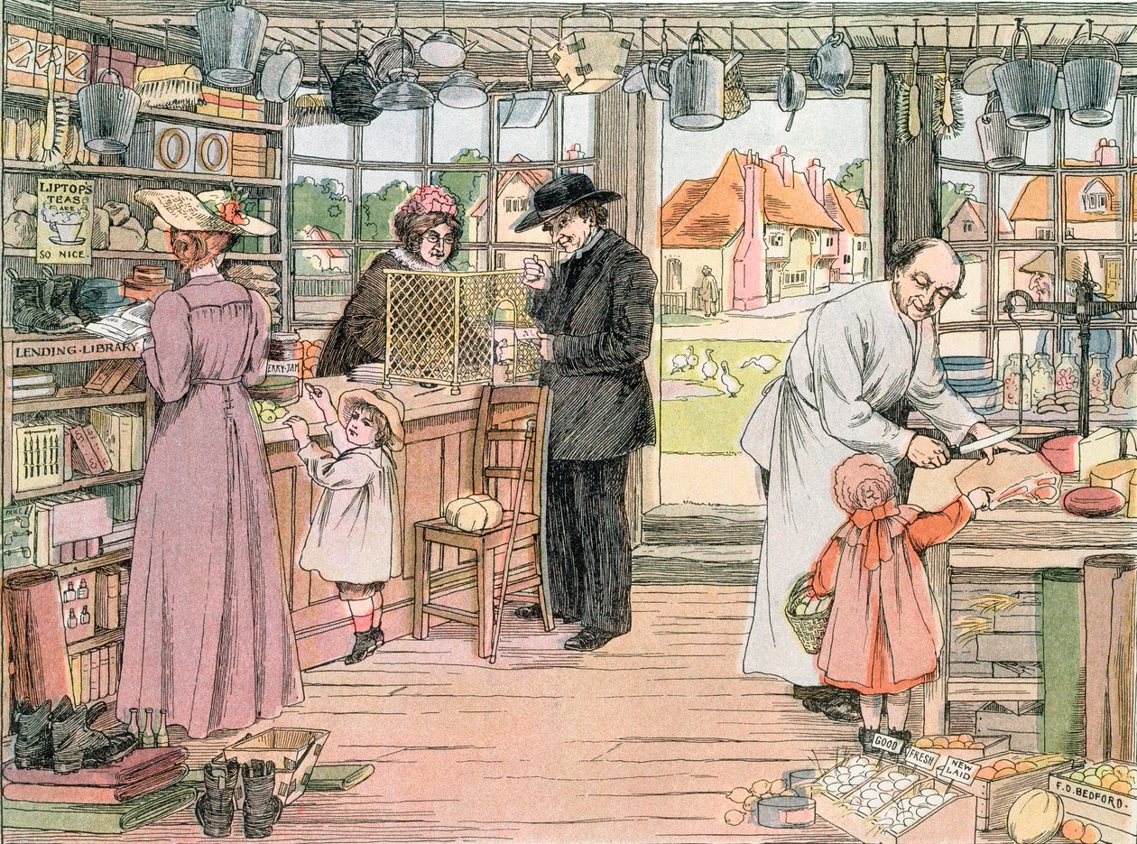 Sklep wielobranżowy, 1899. Z Księgi sklepów, 1899 autorstwa Francis Donkin Bedford