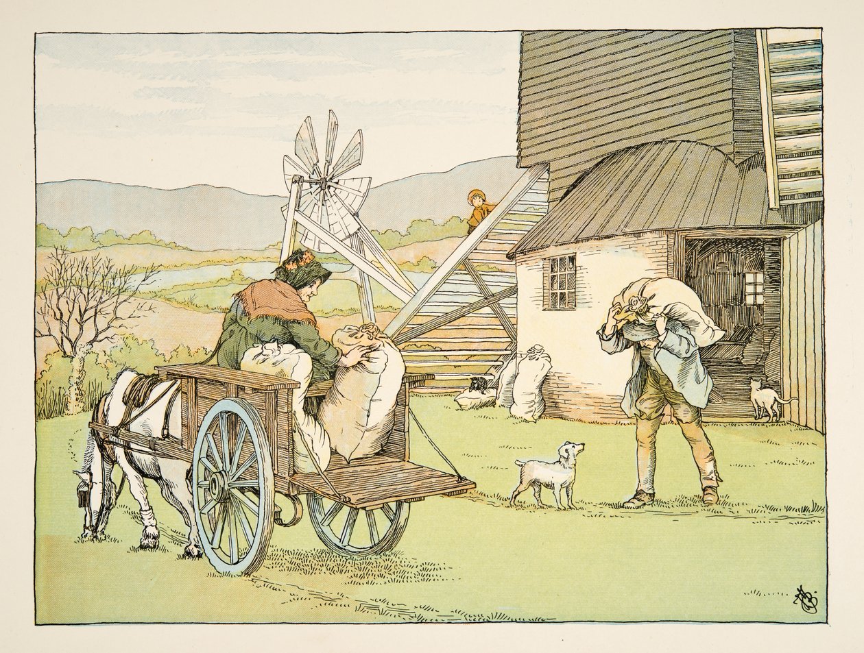 Młynarz, z Four and Twenty Toilers, wyd. 1900 (kolorowa litografia) autorstwa Francis Donkin Bedford