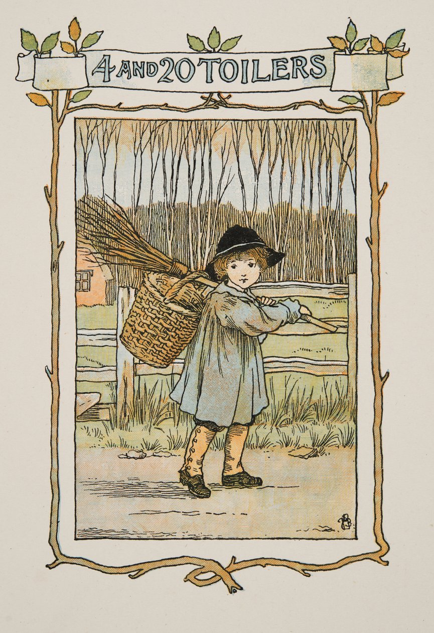 Winieta z Four and Twenty Toilers, wyd. 1900 (kolorowa litografia) autorstwa Francis Donkin Bedford
