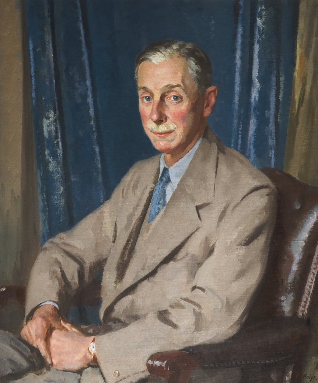 Cuthbert Leicester Warren (olej na płótnie) autorstwa Francis Edwin Hodge