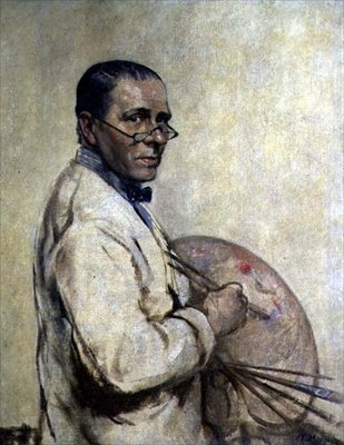 Portret artysty Sir William Orpen (1878-1931) c.1932 (olej na płótnie) autorstwa Francis Edwin Hodge