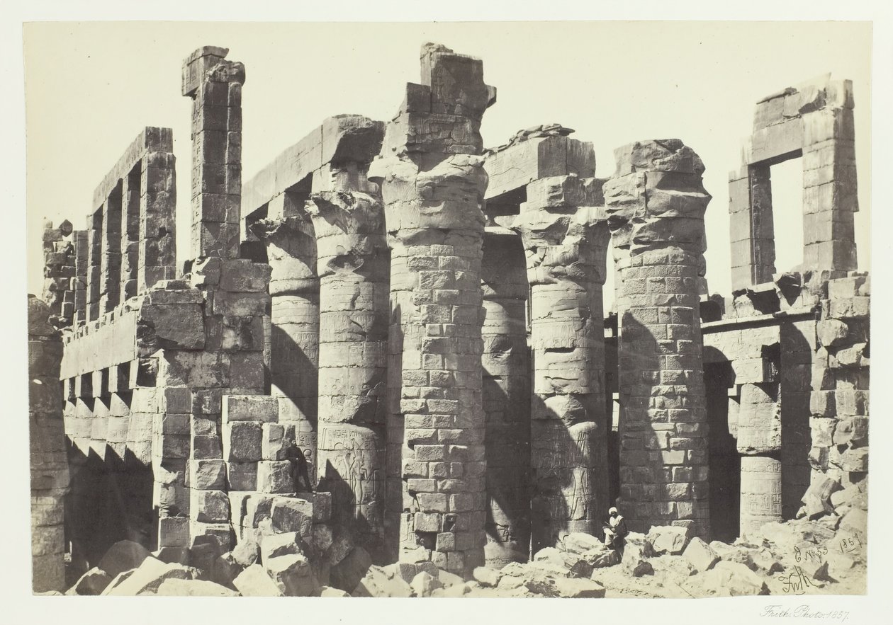 Sala Kolumnowa, Karnac, 1857. autorstwa Francis Frith