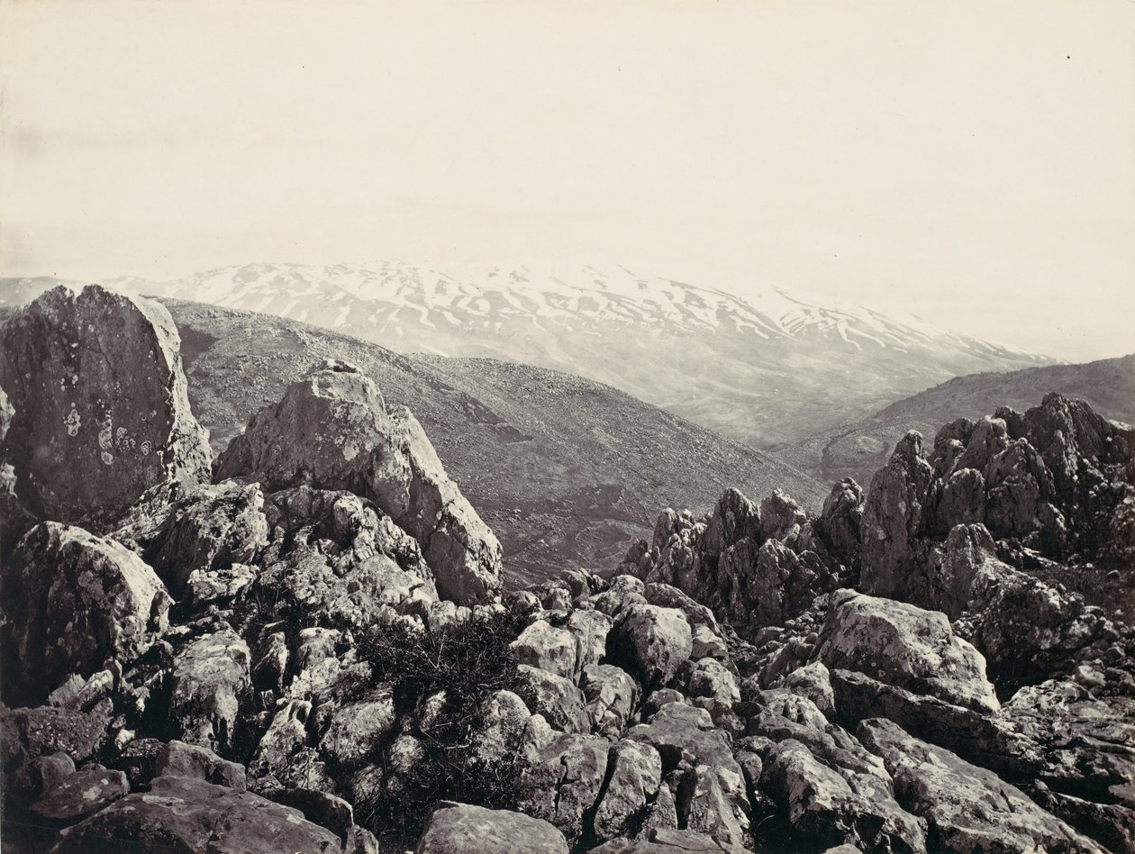 Góra Hermon, Góra Przemienienia, ca. 1857. autorstwa Francis Frith
