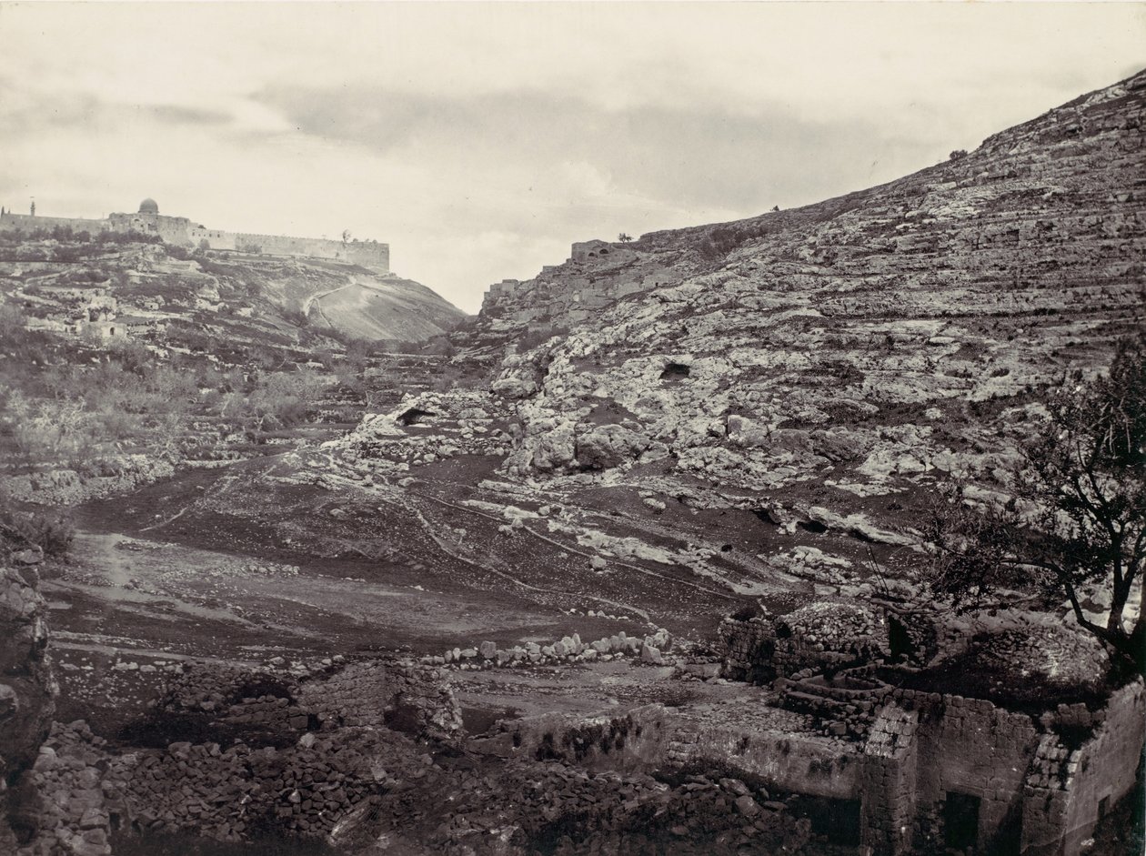 Góra Moria, Jerozolima, od studni En Rogel, ca. 1857. autorstwa Francis Frith